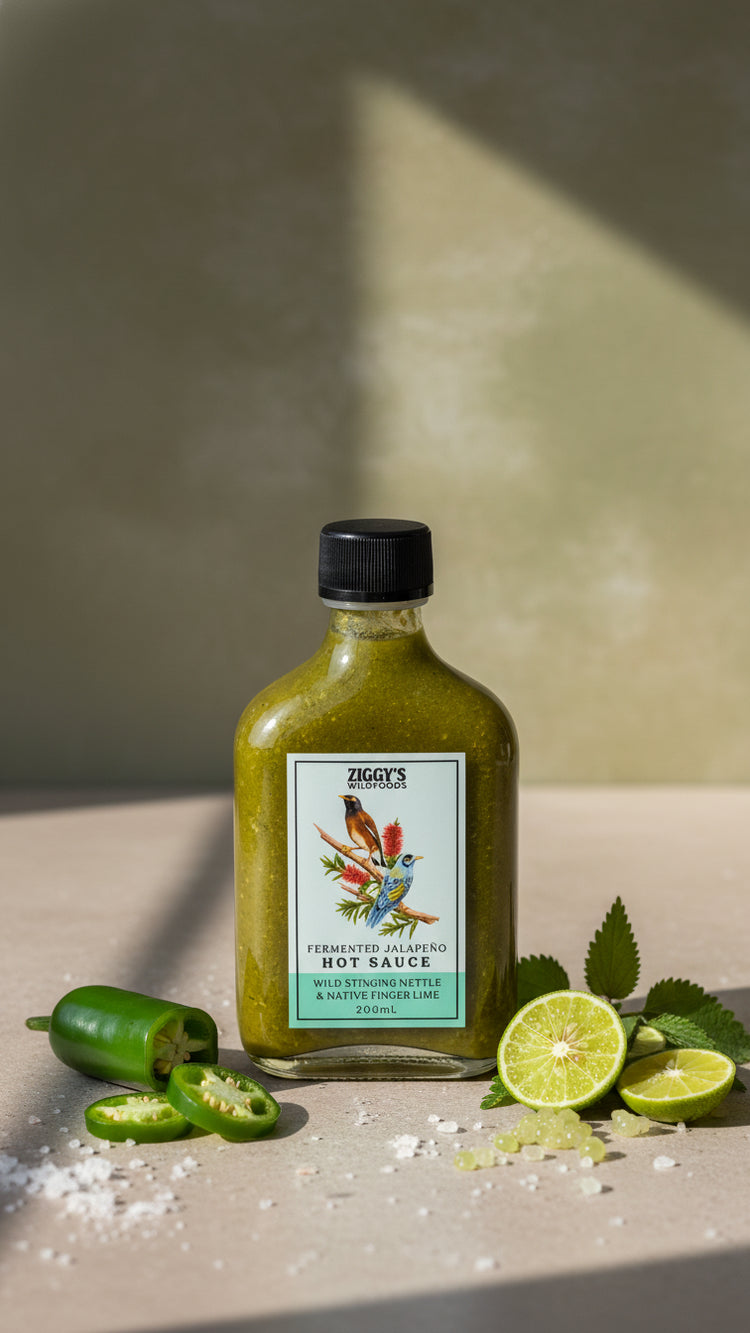 Ziggy's Wildfoods Wild Stinging Nettle & Fingerlime Fermented Hot Sauce 200ml