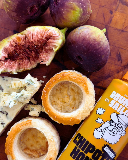 4 Ingredient Vol-au-vents: Fig, Blue Cheese & Drunken Sailor Smokey Chipotle Honey